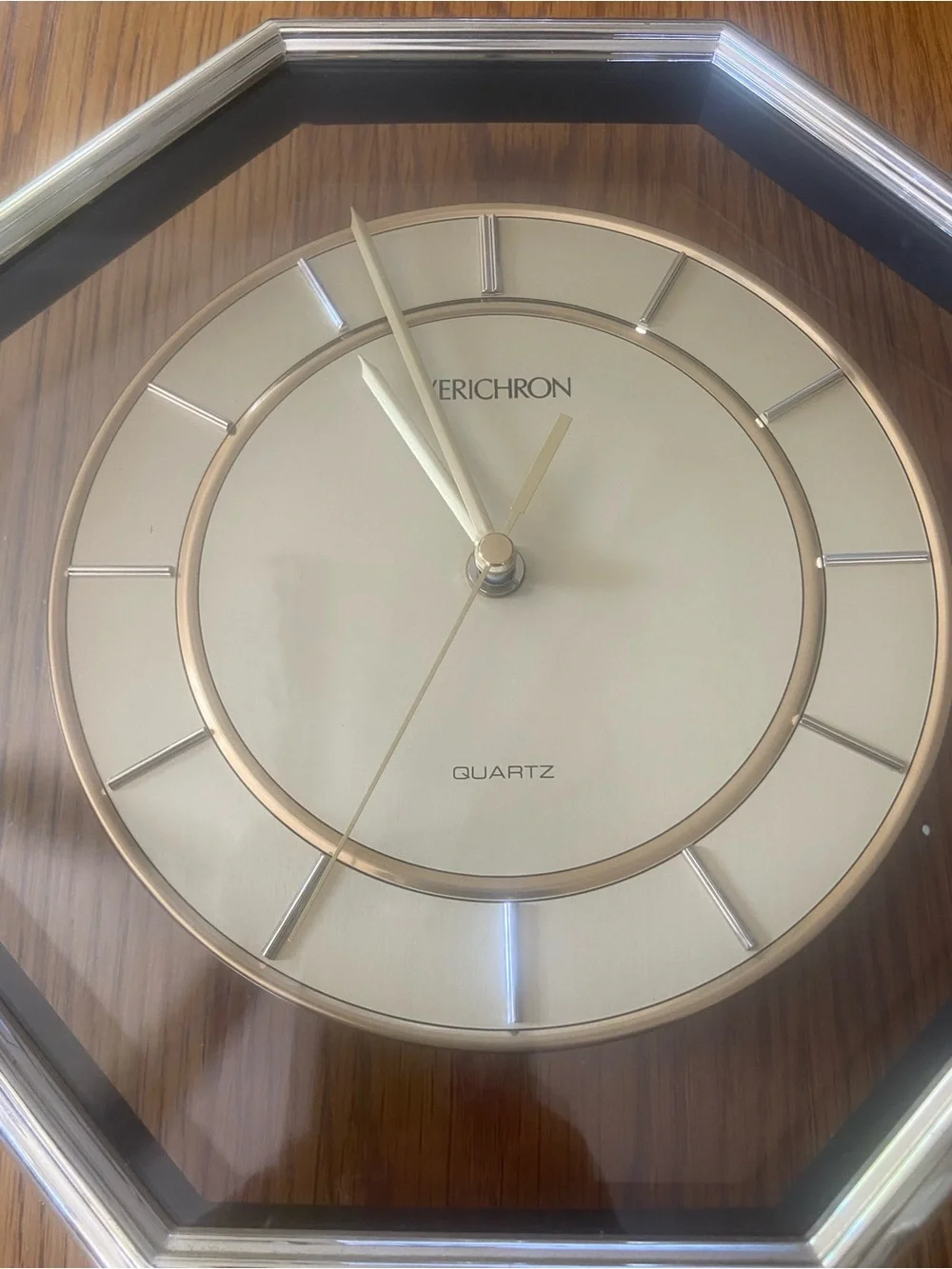 Vintage Verichron “Mod” Style Octagonal Shaped Wall Clock